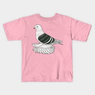 Saxon Shield pigeon bird cartoon illustration Kids T-Shirt